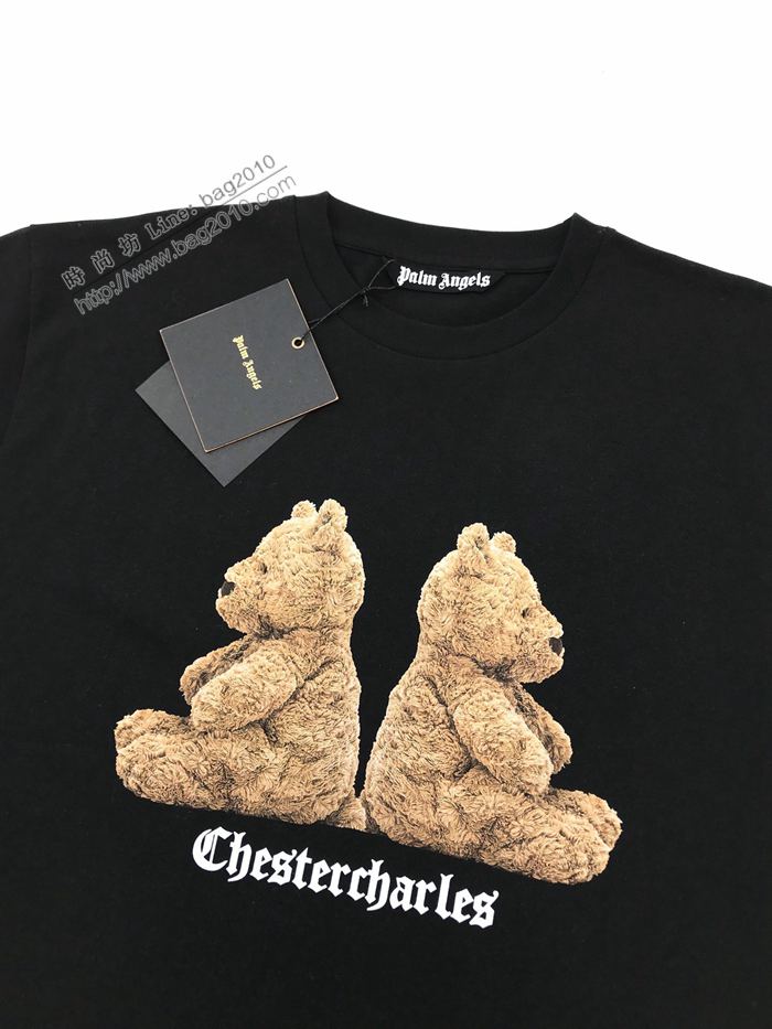 palmangels男裝 棕櫚天使2020秋冬新款背靠小熊字母印花圓領短袖T恤  ydi3010